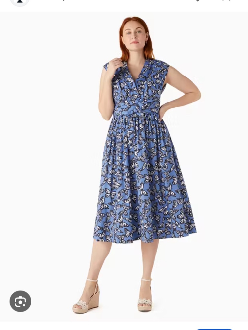 Kate Spade Poplin Bow Butterfly Print Dress